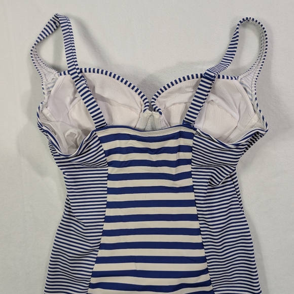 Torrid Nautical Stripe One Piece Swimsuit Blue White Size Estimate 1X - Picture 3 of 8